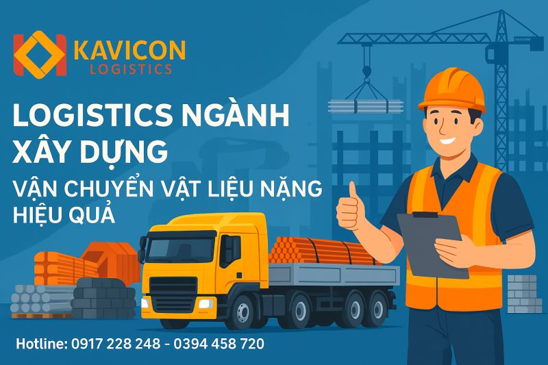 🏗️ LOGISTICS NGÀNH XÂY DỰNG – GIẢI PHÁP VẬN CHUYỂN VẬT LIỆU NẶNG HIỆU QUẢ CỦA KAVINCON