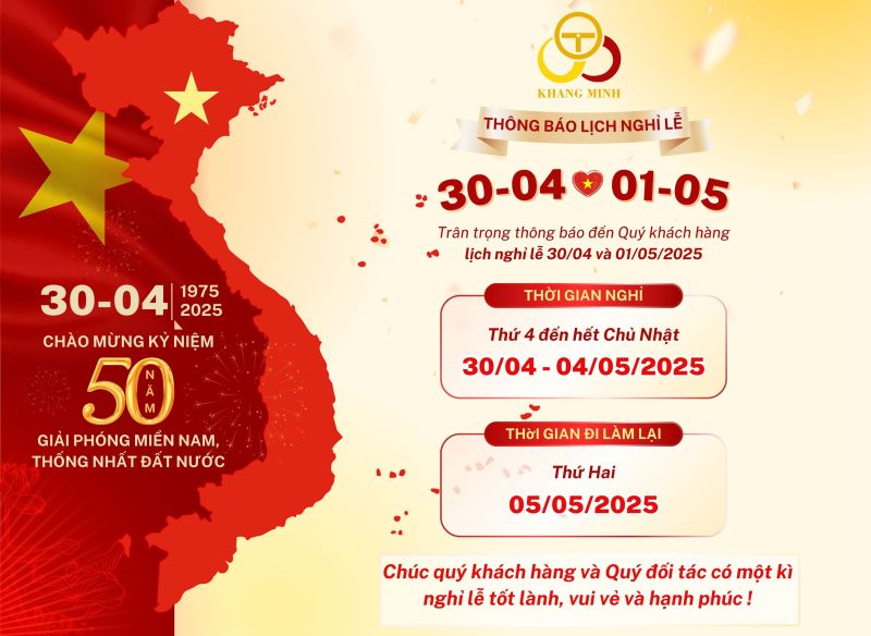 📣 THÔNG BÁO NGHỈ LỄ GIẢI PHÓNG MIỀN NAM 30/4 &amp; QUỐC TẾ LAO ĐỘNG 1/5